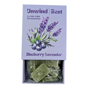 Blueberry Lavender Unwind Gummies 5mg THC:5mg CBN