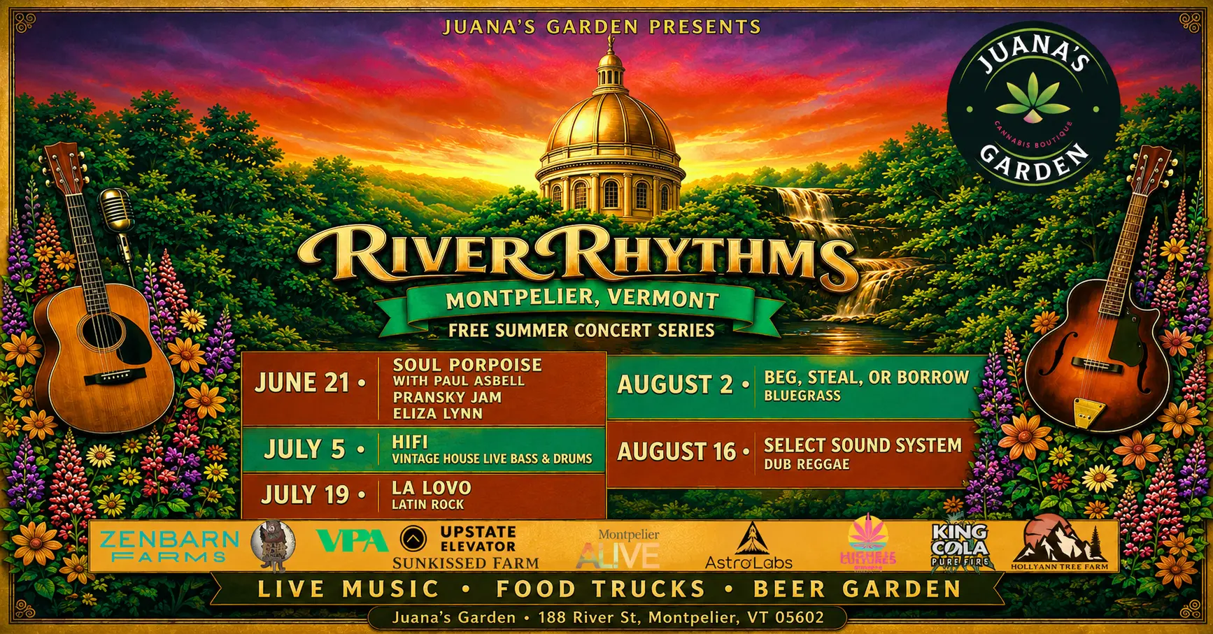 River Rhythms 2026 Free Summer Concert Series in Montpelier